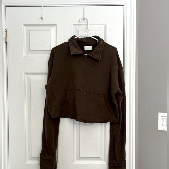Joah Brown Tops - Joah Brown Cropped Quarter Zip